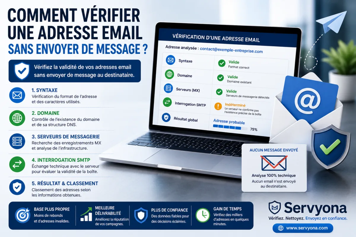 Vérification d'une adresse email sans envoyer de message