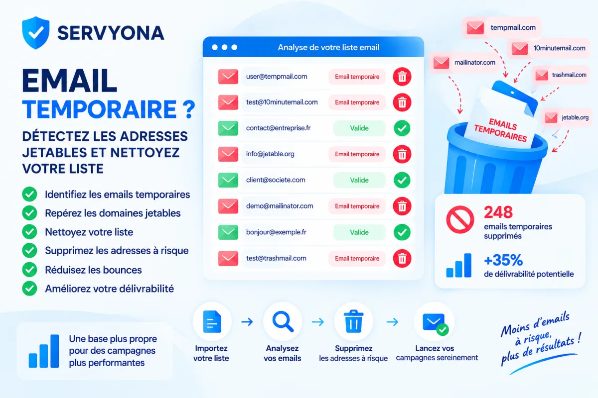 Détection des emails temporaires dans une liste marketing