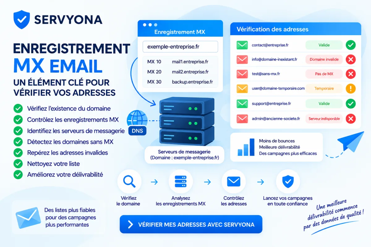 Contrôle des enregistrements MX lors de la vérification d’une adresse email