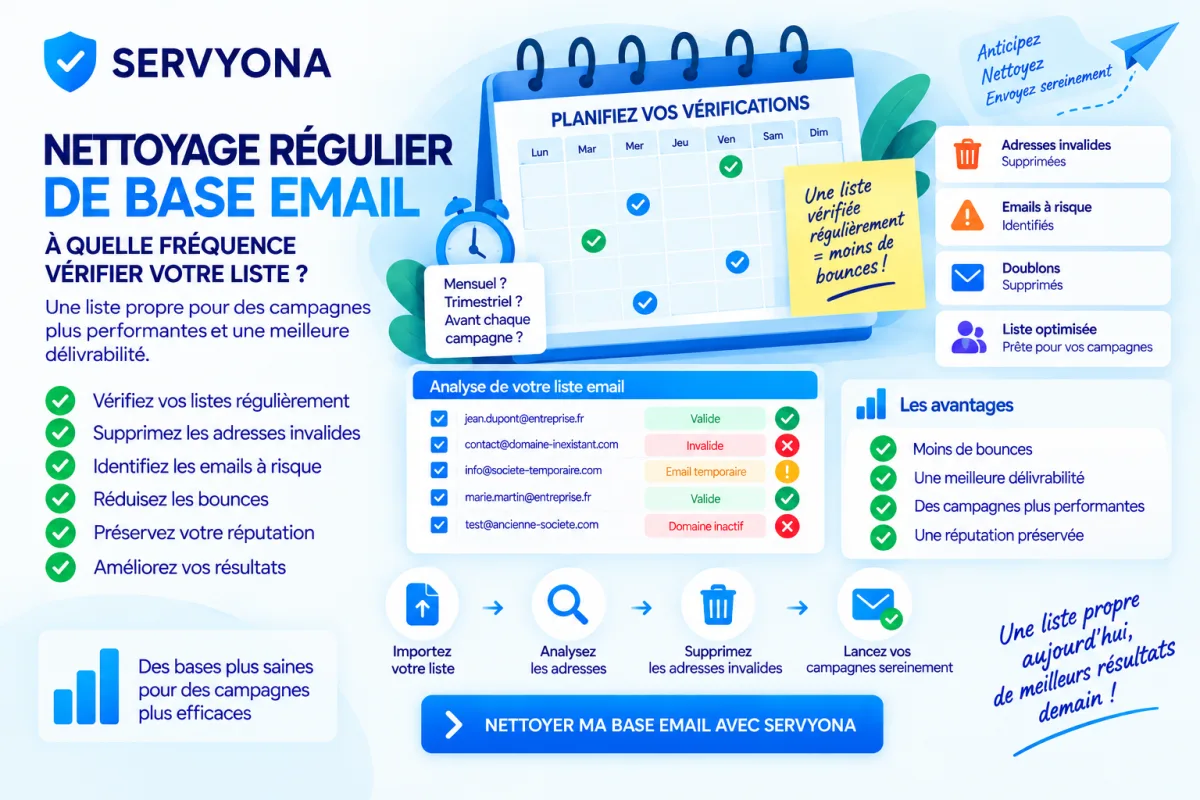 Fréquence de nettoyage et de vérification d’une base email